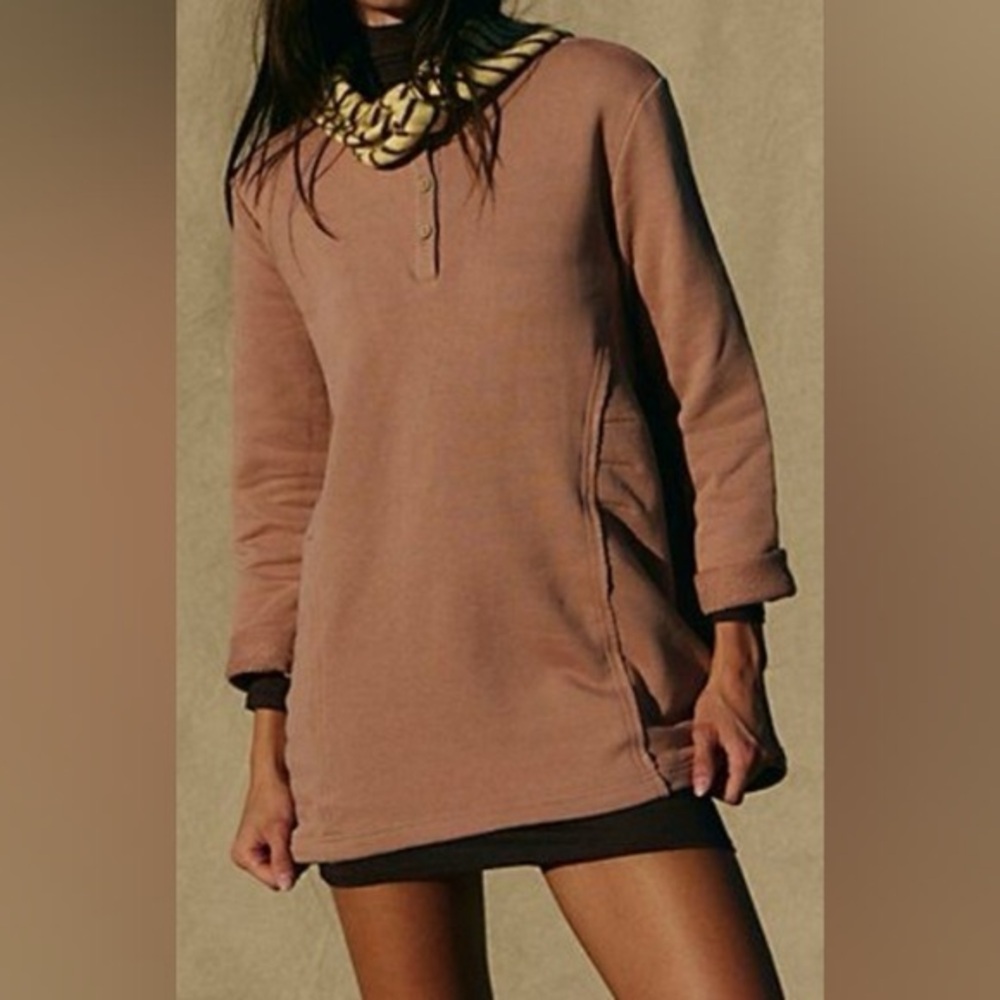 FP Beach Stef Tunic Mauve Size Small Free People
